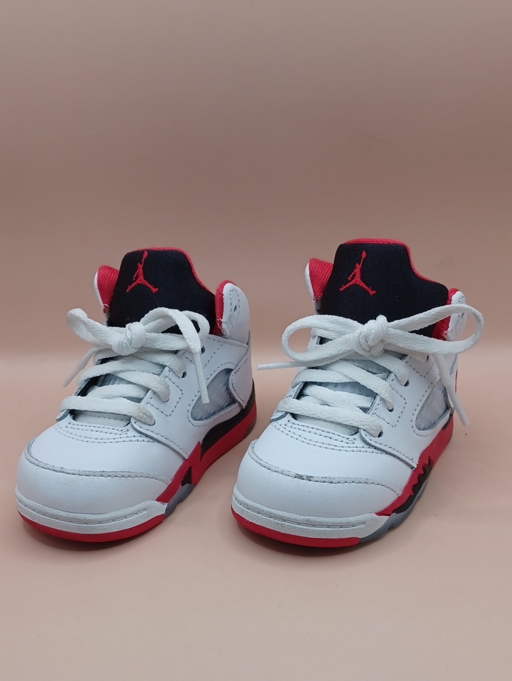 Pre-Owned Nike Jordan 5 Retro Toddker Sneakers-Fire Red Size 6C US HQ7981-101
